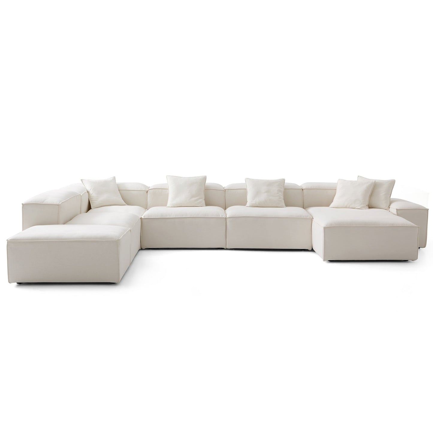 Freedom Modular Beige Open End Sectional Sofa-Beige-177.2"-Low
