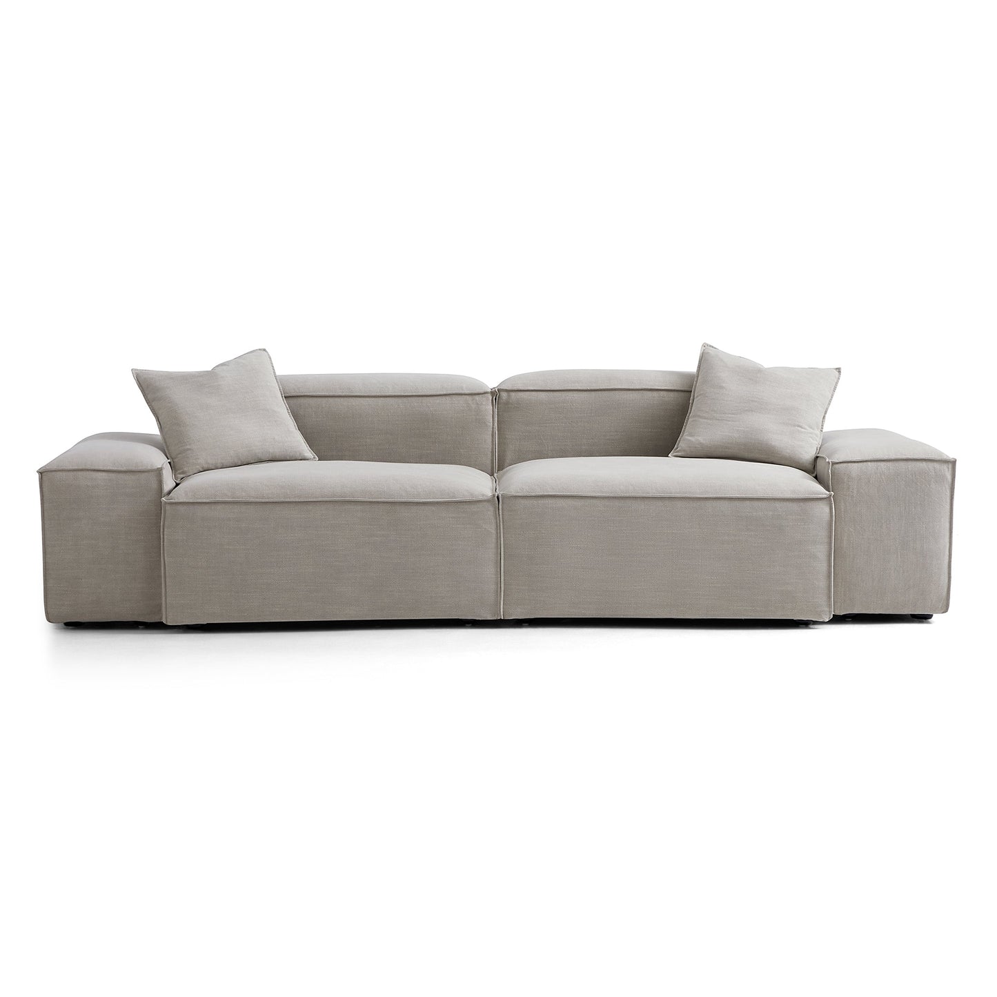 Freedom Modular New Gray Sofa-Sand-106.3"-Low