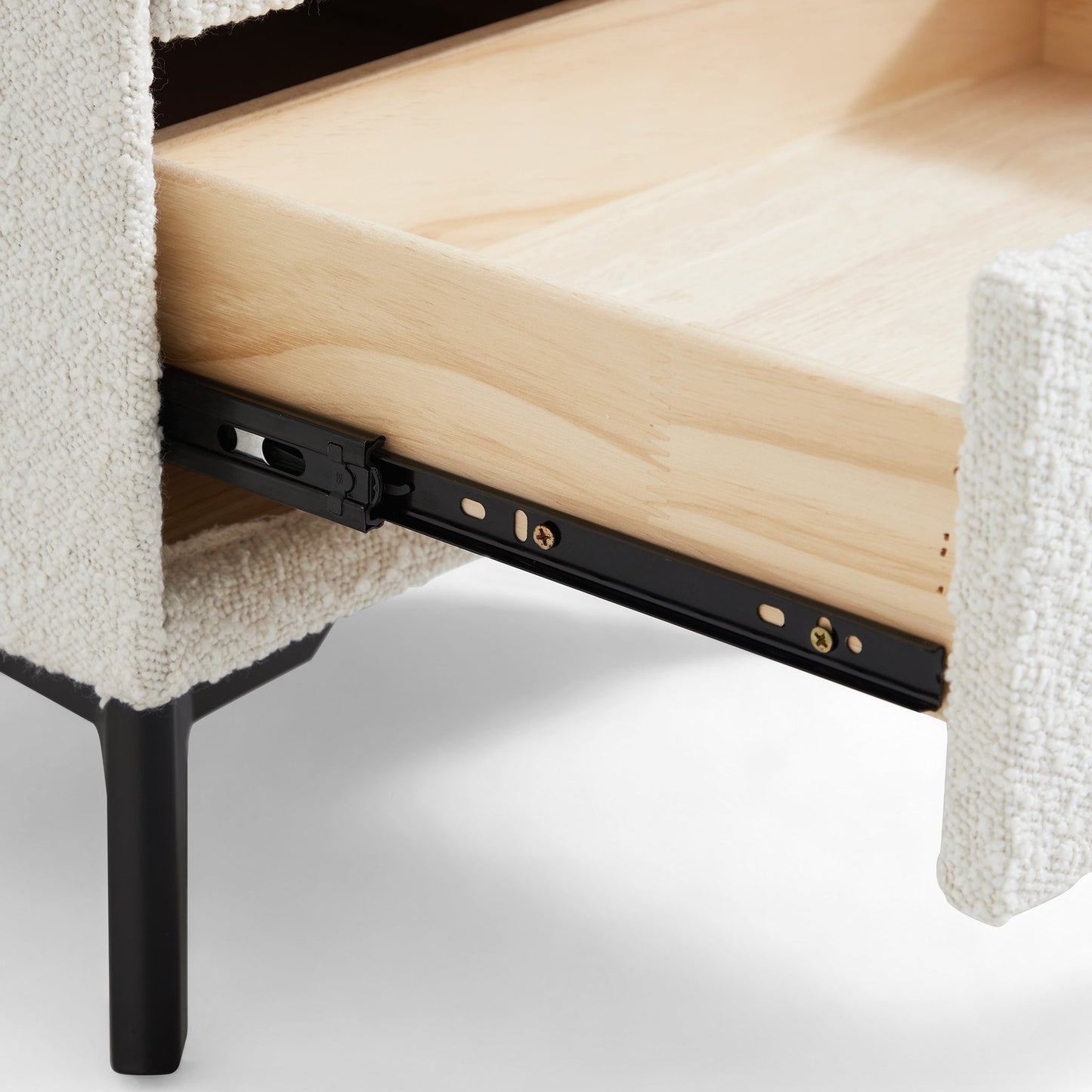 Cushy Boucle Fabric Nightstand-19.7"