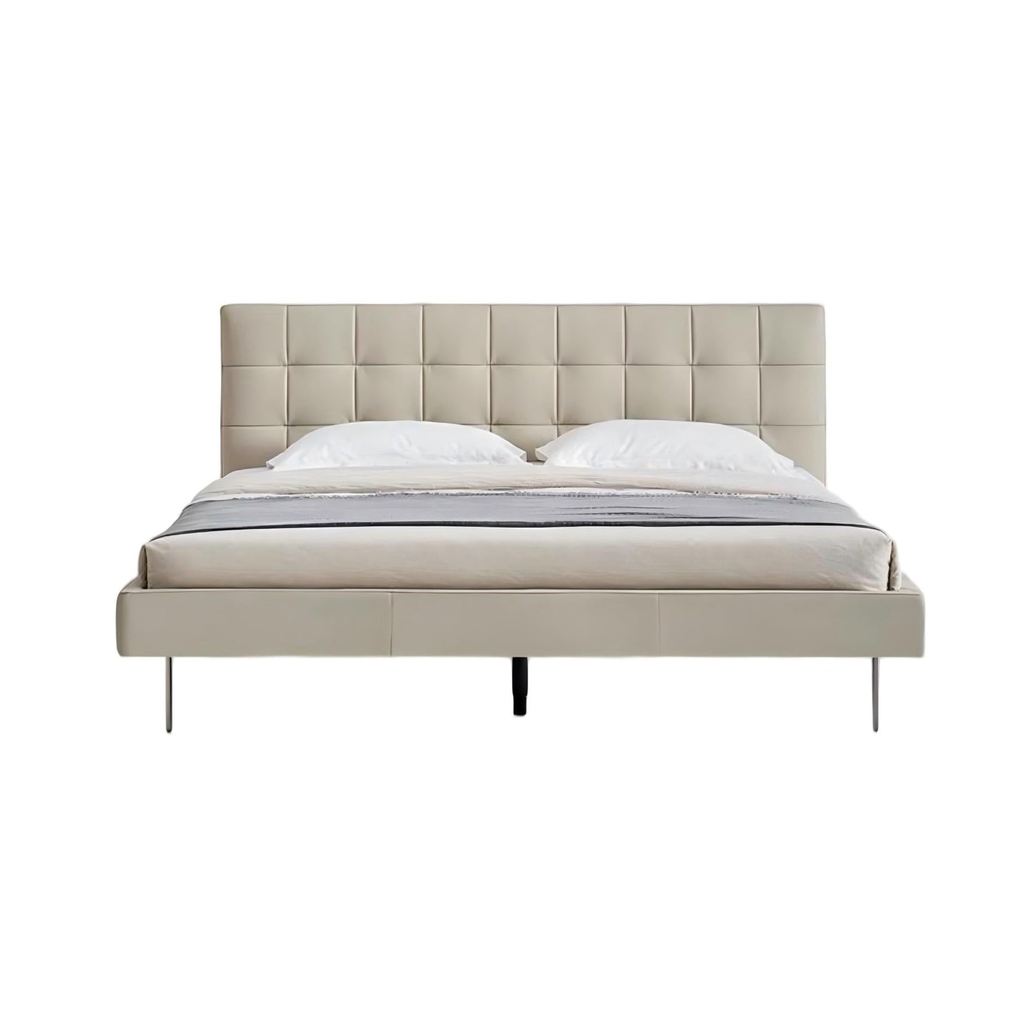 Mocha Slice Leather Bed-Beige