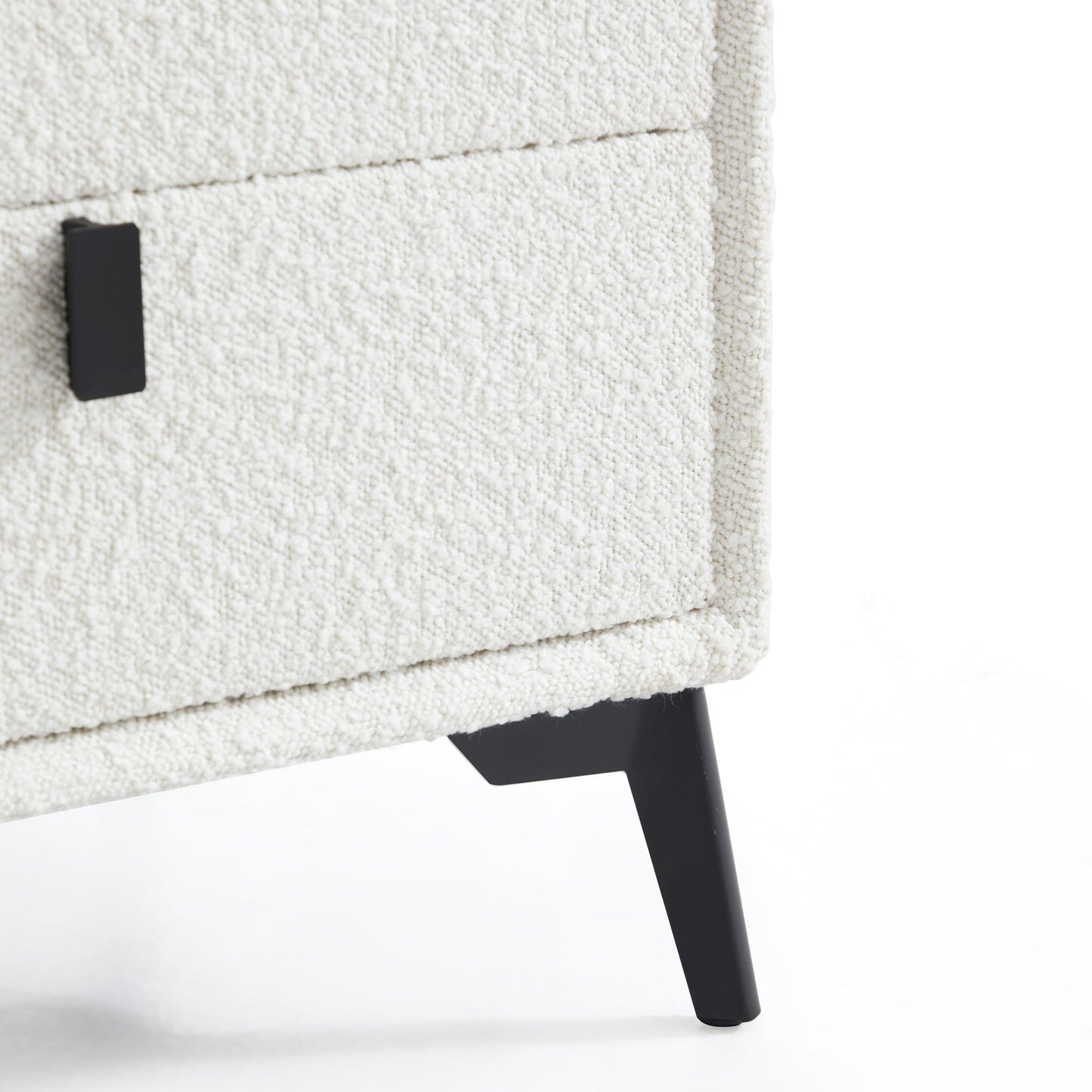 Cushy Boucle Fabric Nightstand-19.7"