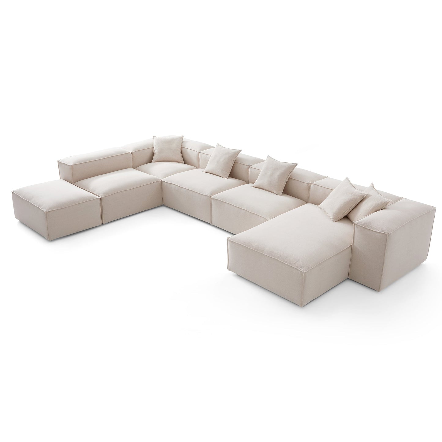 Freedom Modular Khaki Open End Sectional Sofa-Khaki-177.2"-High