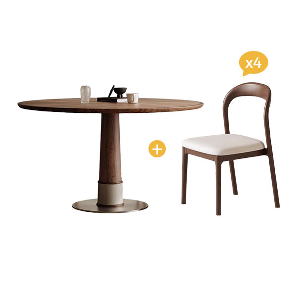 Kamile Round Dining Table-Dining Table + 4 Chairs