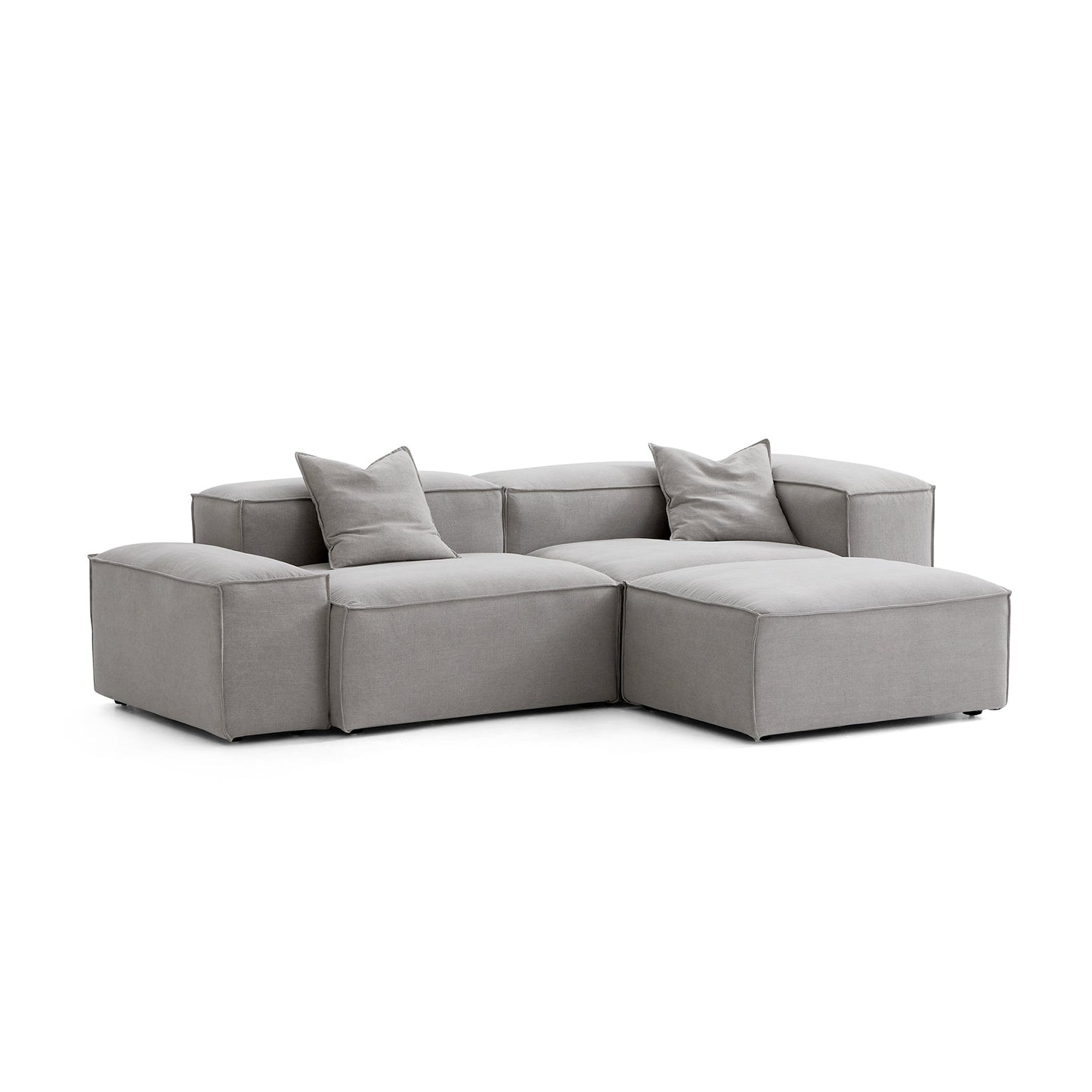 Freedom Modular Sofa with Ottoman-New Gray-106.3"-Low & High