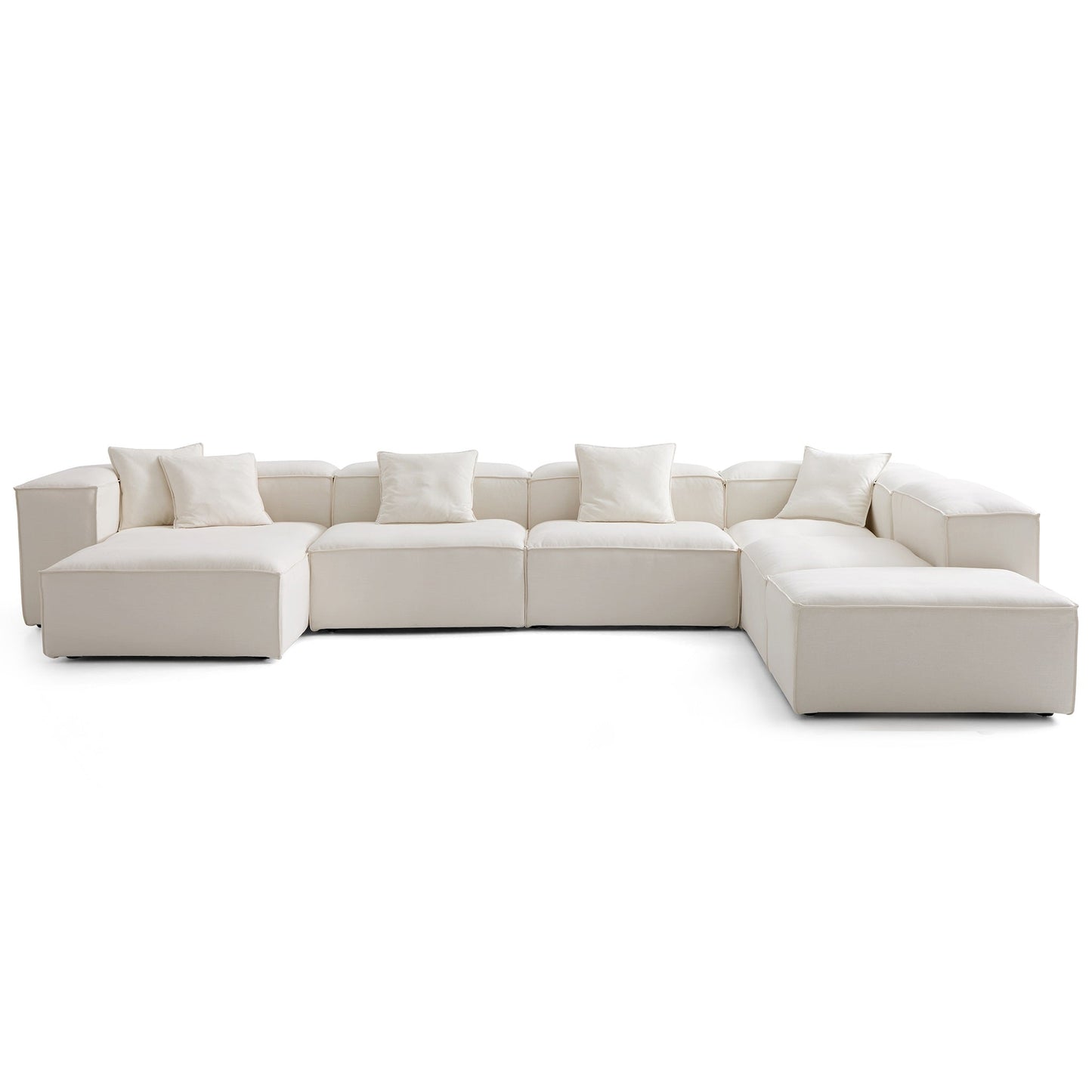 Freedom Modular Beige Open End Sectional Sofa-Beige-177.2"-High