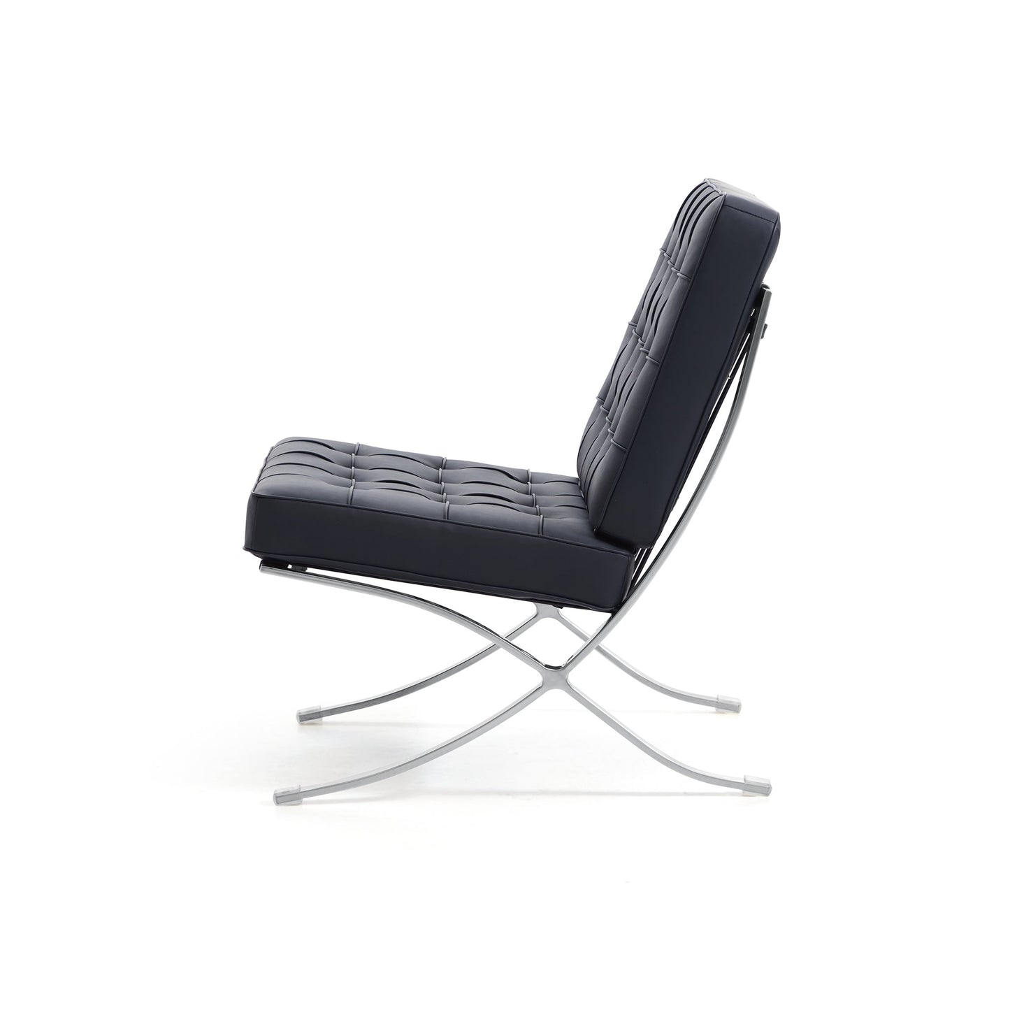 Barcelona Leather Lounge Chair-Black