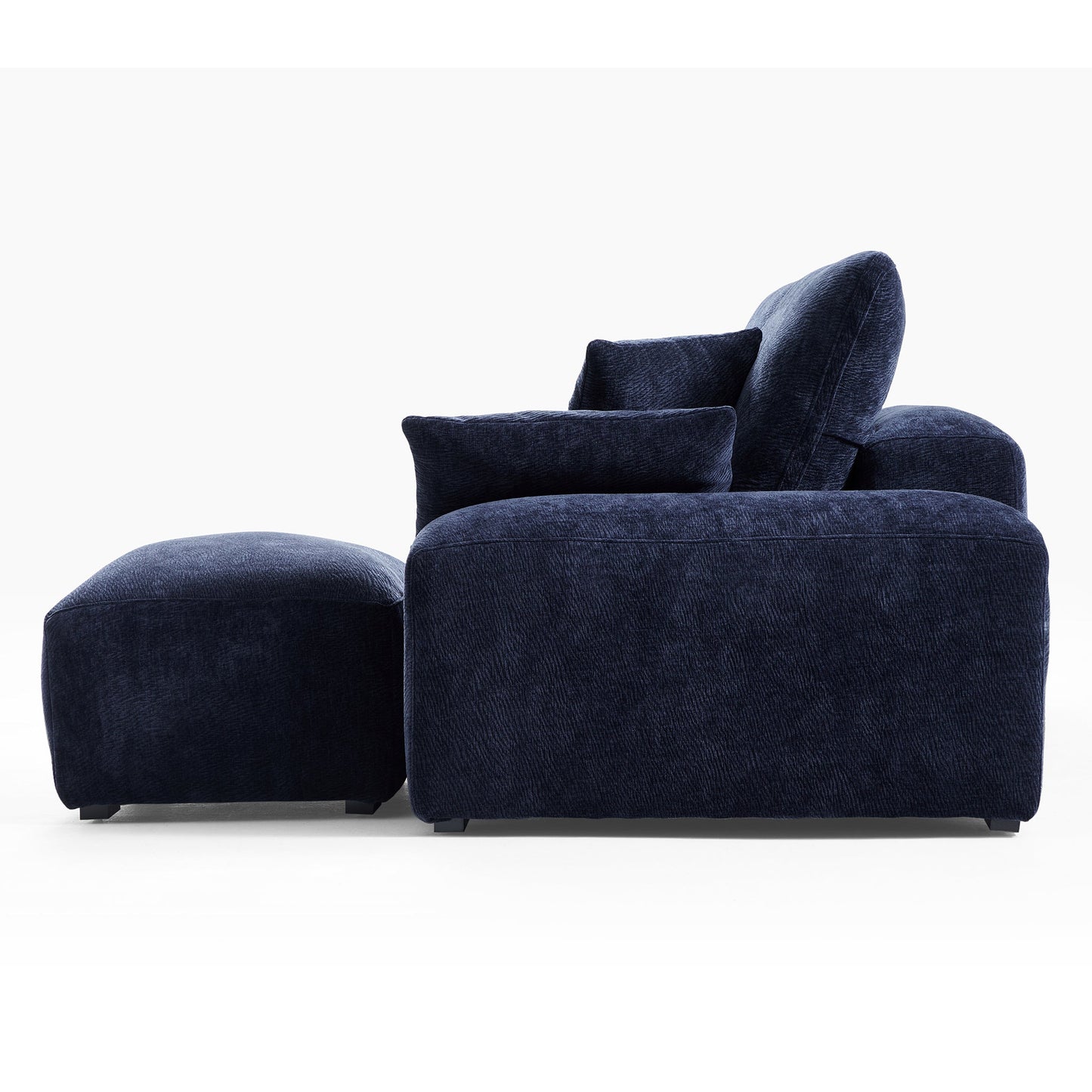 The Empress Navy Blue Sofa and Ottoman-Navy Blue