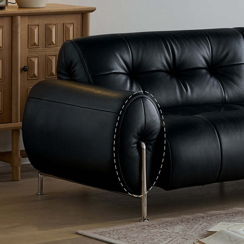 Banning Vintage Leather Sofa-Black