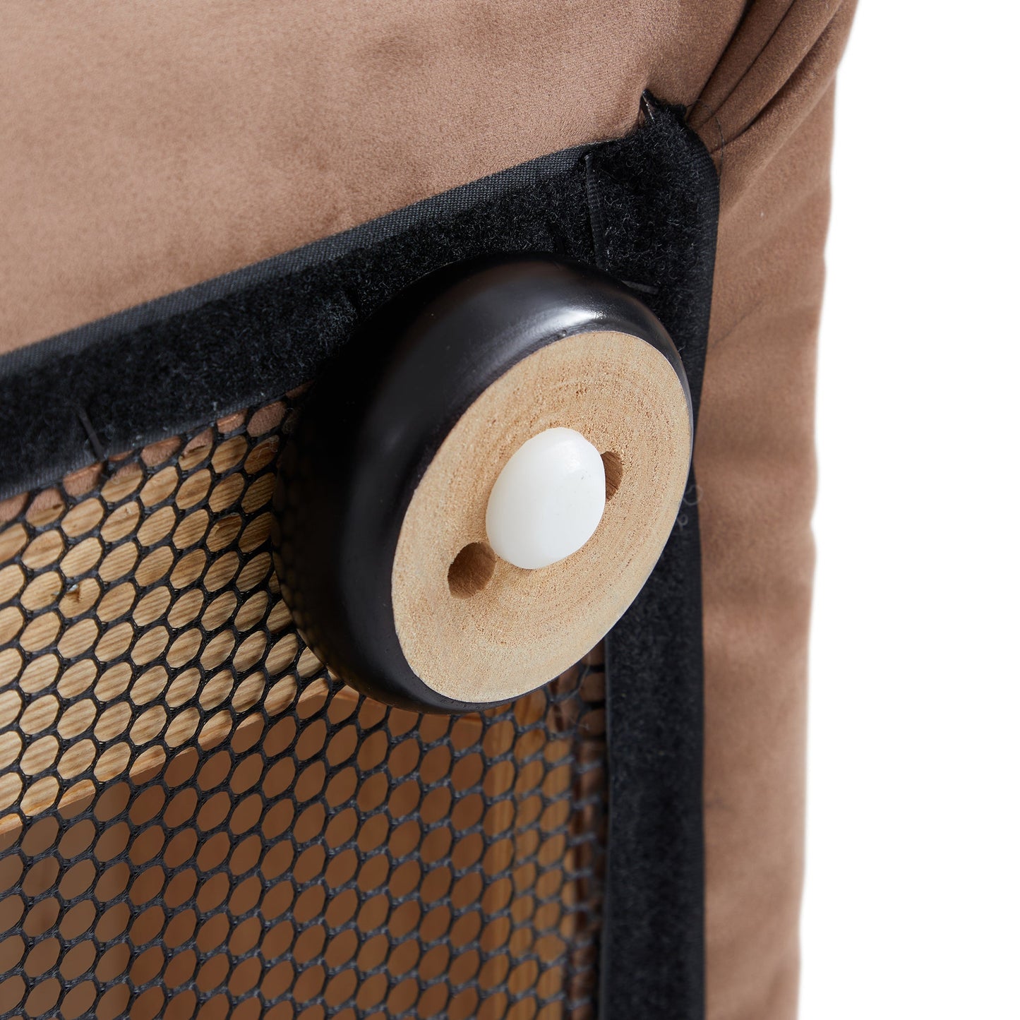 Luxury Minimalist Brown Fabric Armchair-Brown
