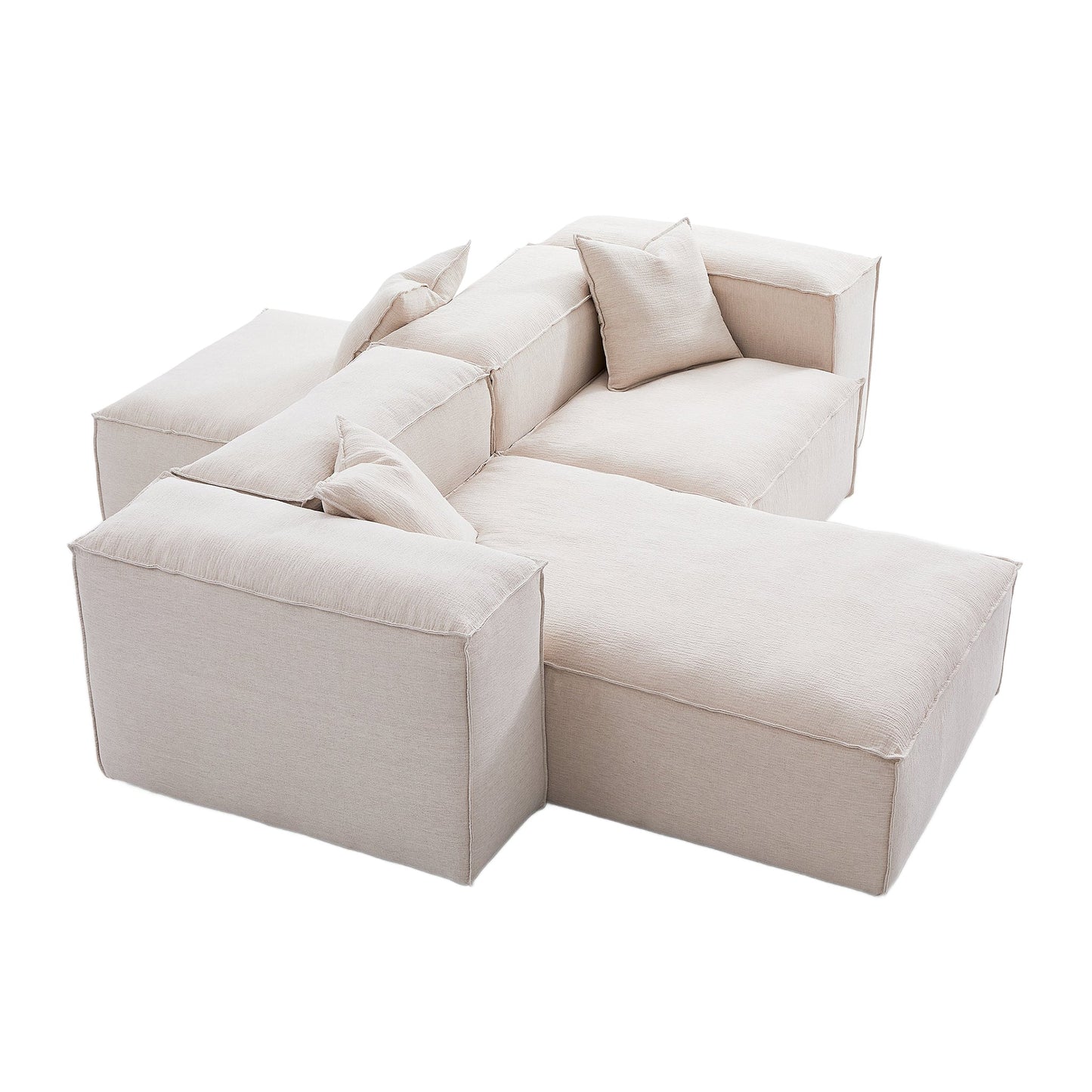 Freedom Modular Khaki Double Sided Sectional Sofa-Khaki-106.3″-High