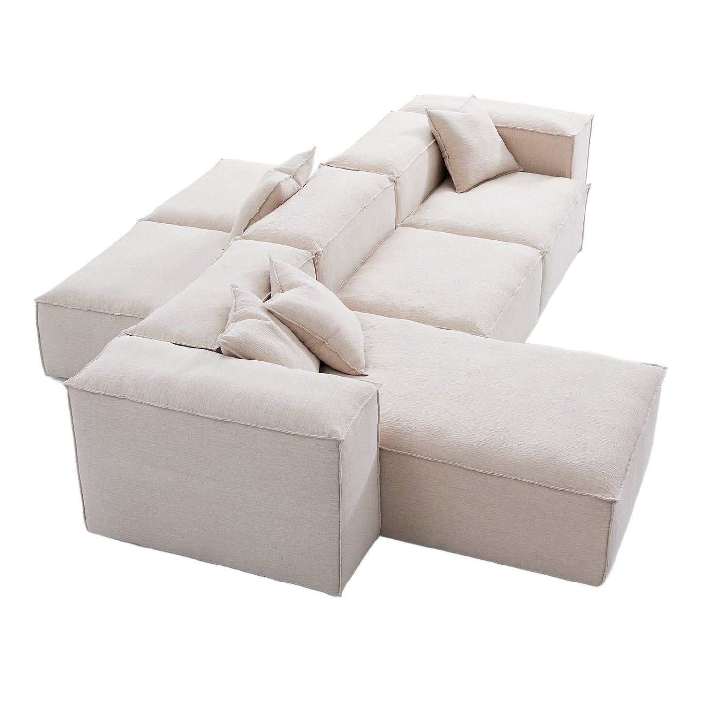 Freedom Modular Khaki Double Sided Sectional Sofa-Khaki-143.7″-High