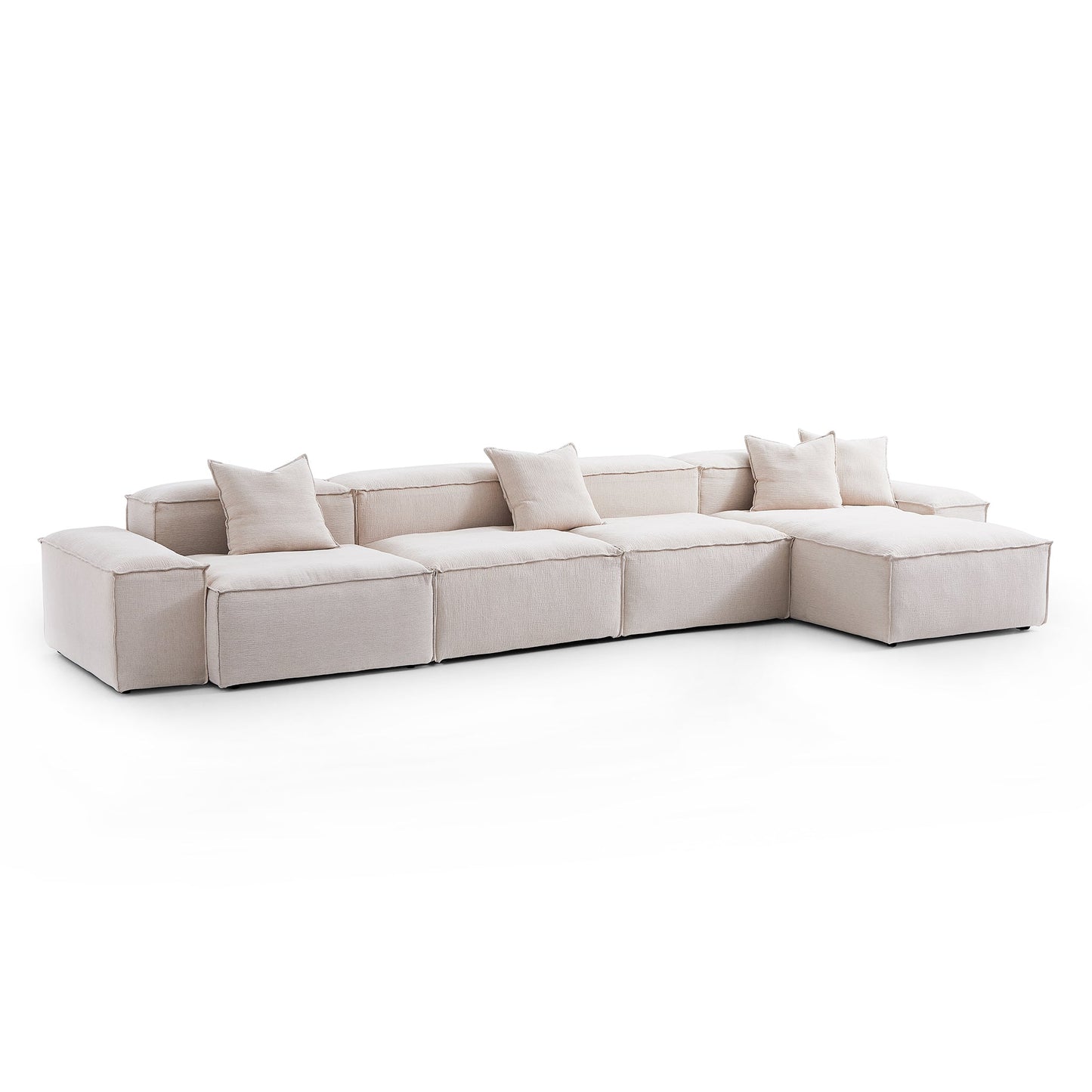 Freedom Modular Khaki Sectional Sofa-Khaki-181.1″-Low