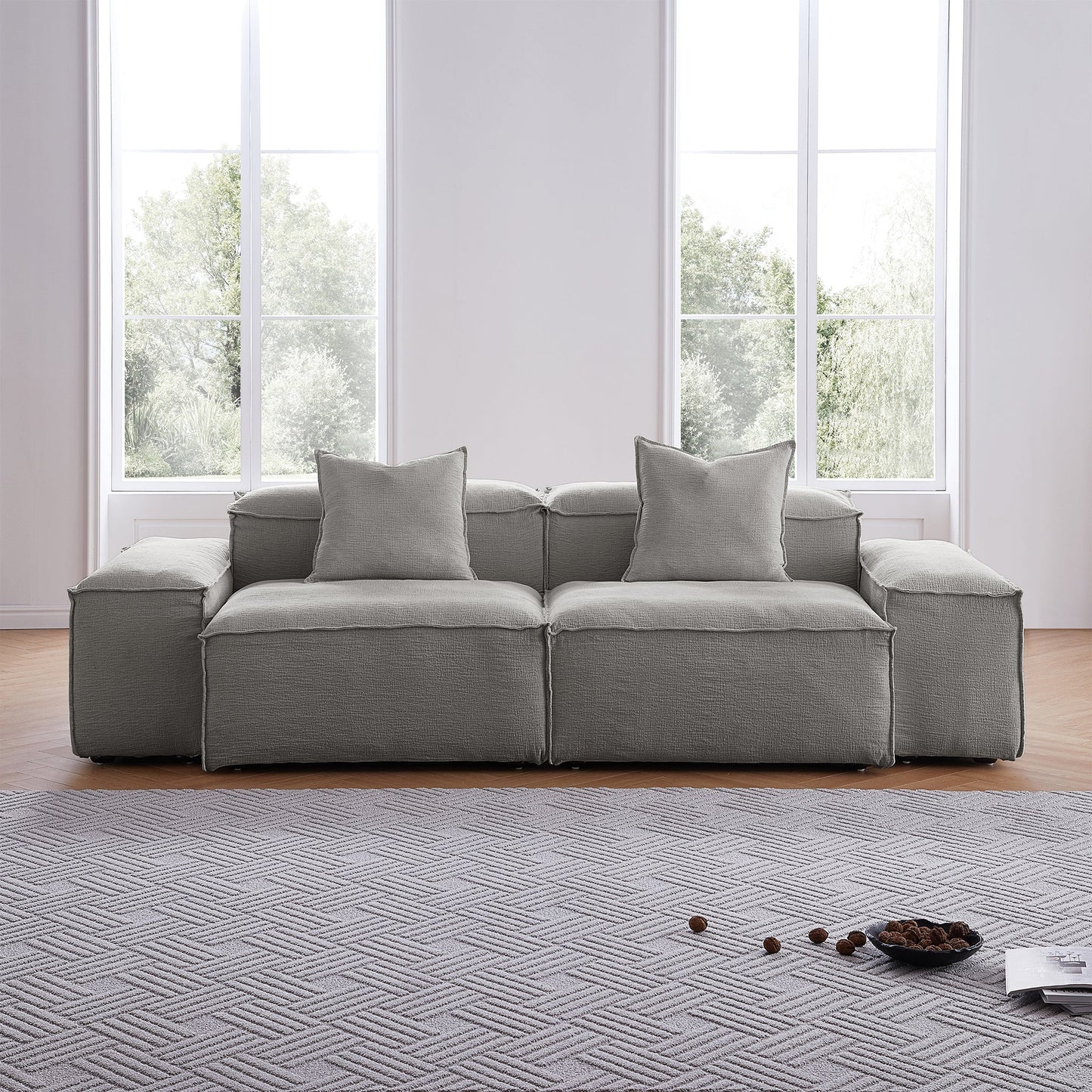 Freedom Modular Gray Sofa-Gray