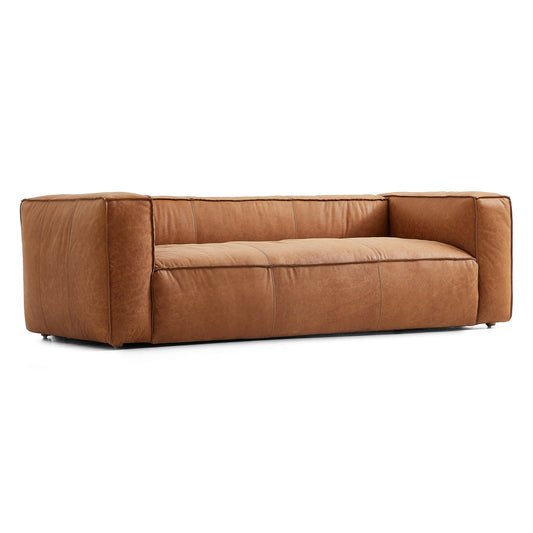 Rusty Tan Genuine Leather Tuxedo Sofa-hidden