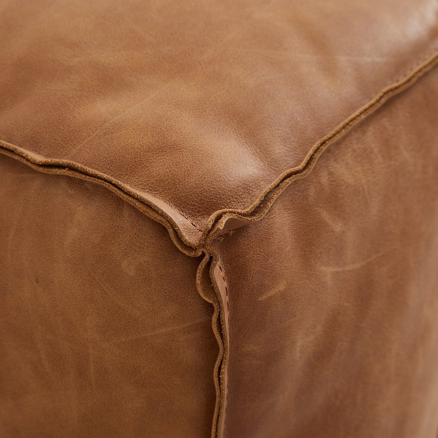 Rusty Tan Genuine Leather Tuxedo Sofa-Tan