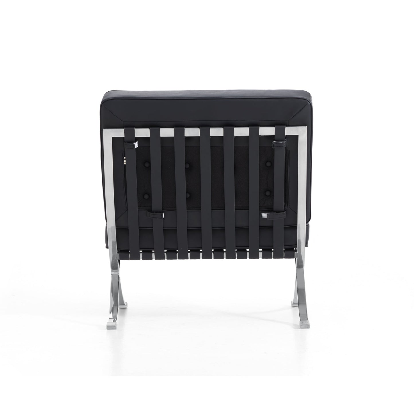 Barcelona Leather Lounge Chair-Black
