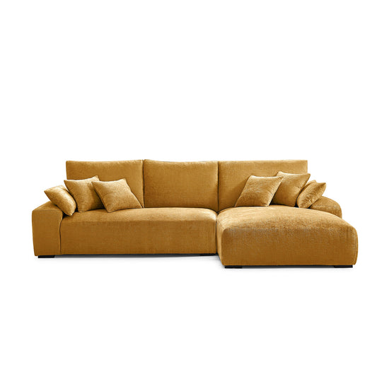 The Empress Yellow Sectional-Yellow-115.4″-Facing Right
