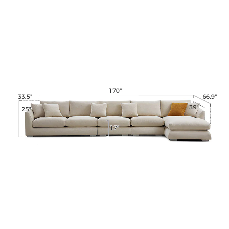 Aalto Boutique Beige Feathers Sectional