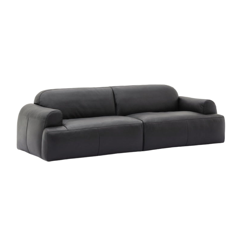 Brenley Modern Italian Leather Sofa-Black
