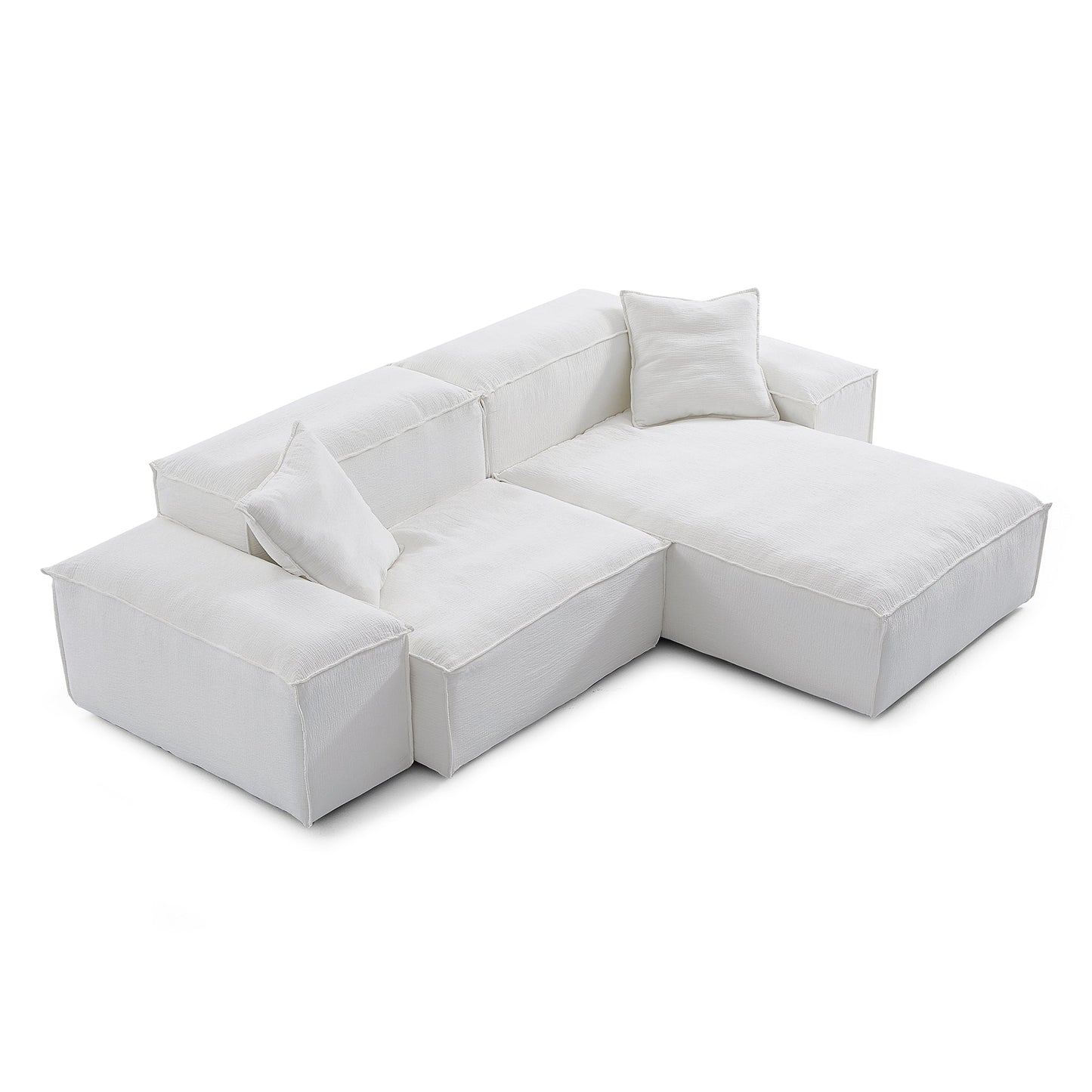 Freedom Modular Khaki Sectional Sofa-White-Low-106.3″