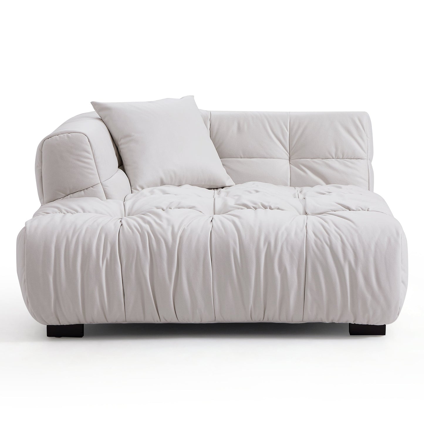 Boba Cream Leathaire Sectional Sofa-White