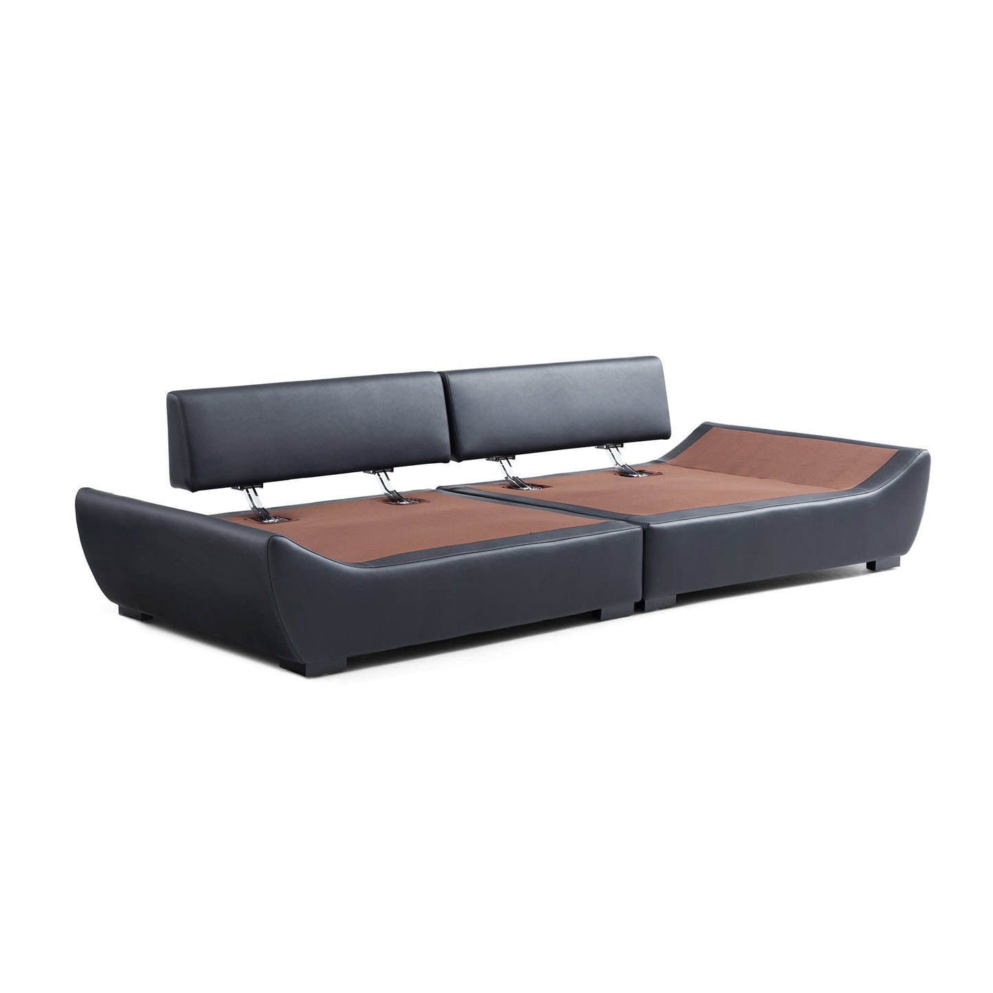 Casper Sailboat Leather Sofa-Black
