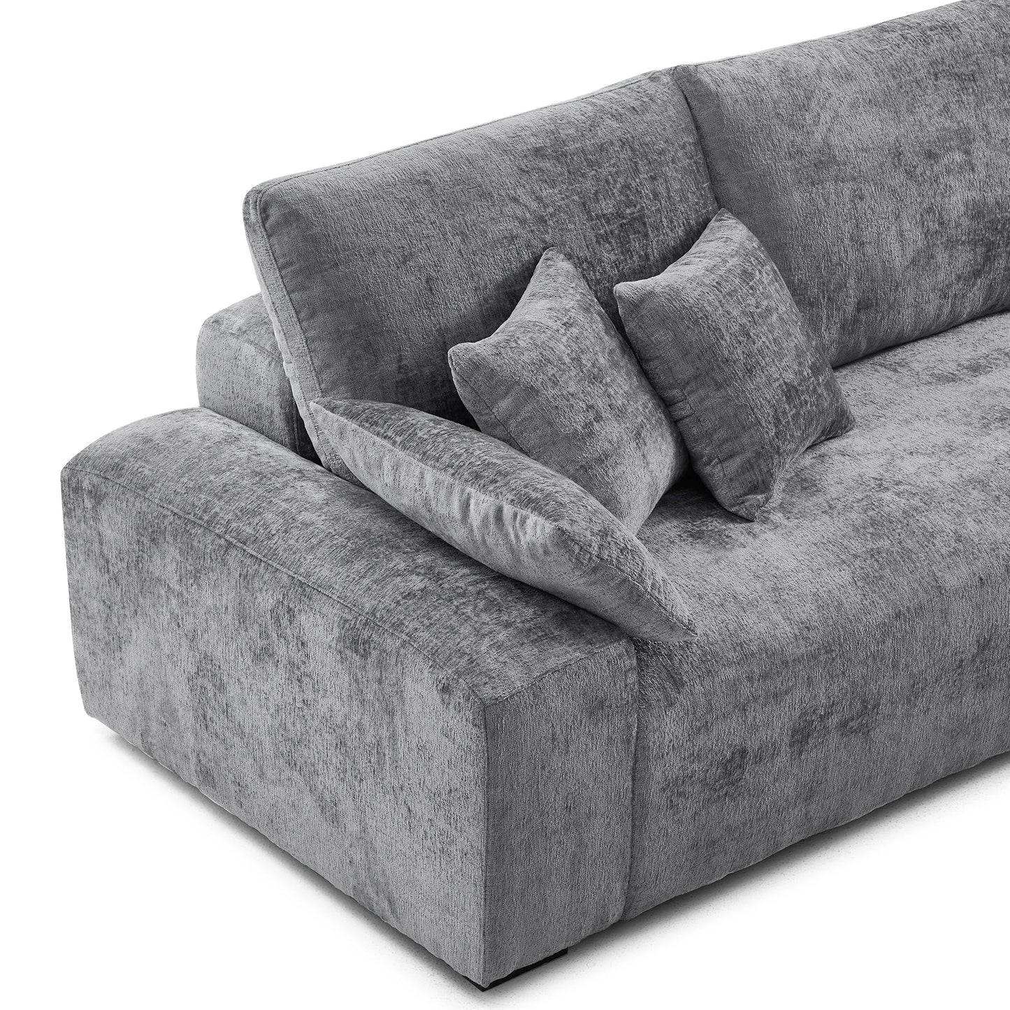 The Empress Beige Sofa and Ottoman-Gray