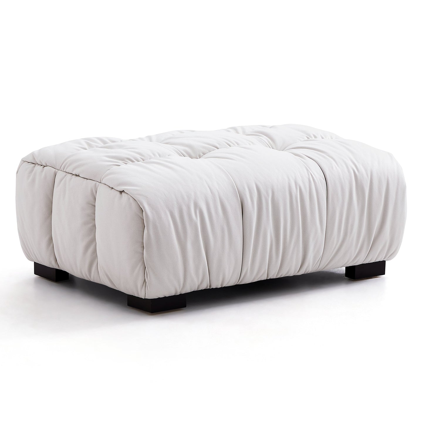 Boba Cream Leathaire Sectional Set-White