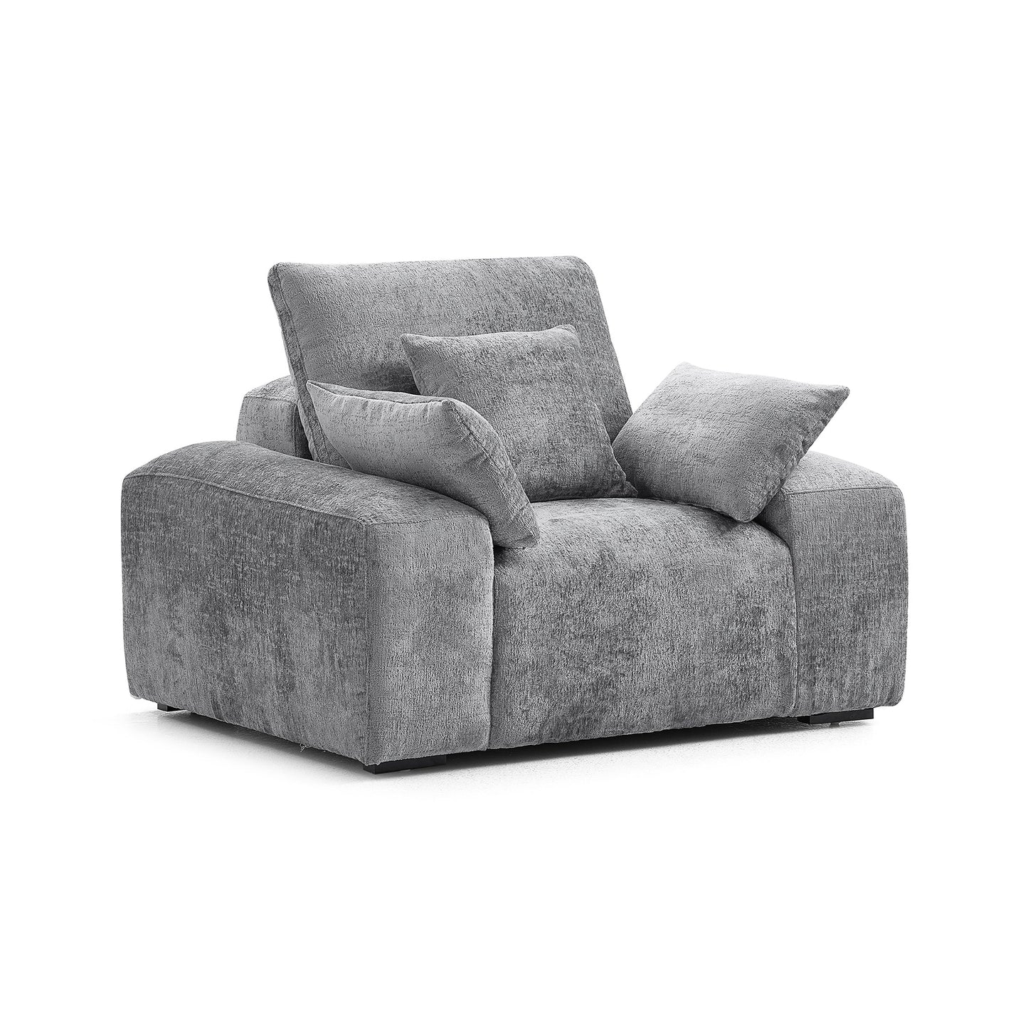 The Empress Beige Armchair-Gray-45.3"
