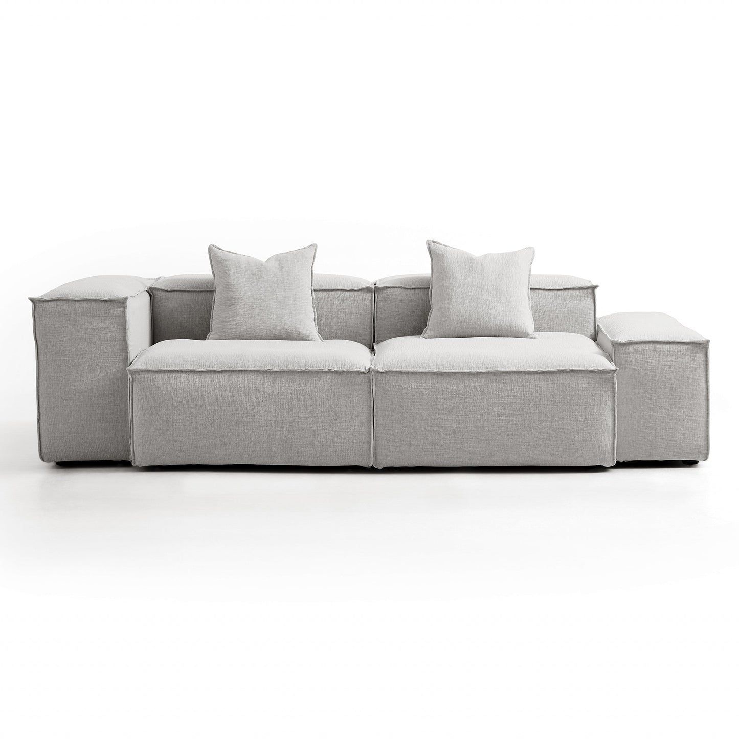 Freedom Modular White Sofa-Gray-106.3″-Low & High