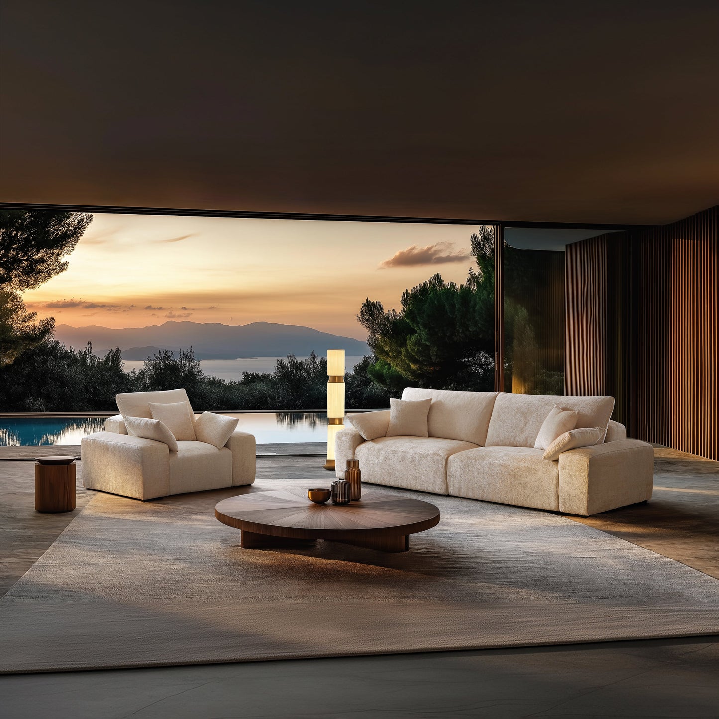 The Empress Beige Sofa Set-Beige