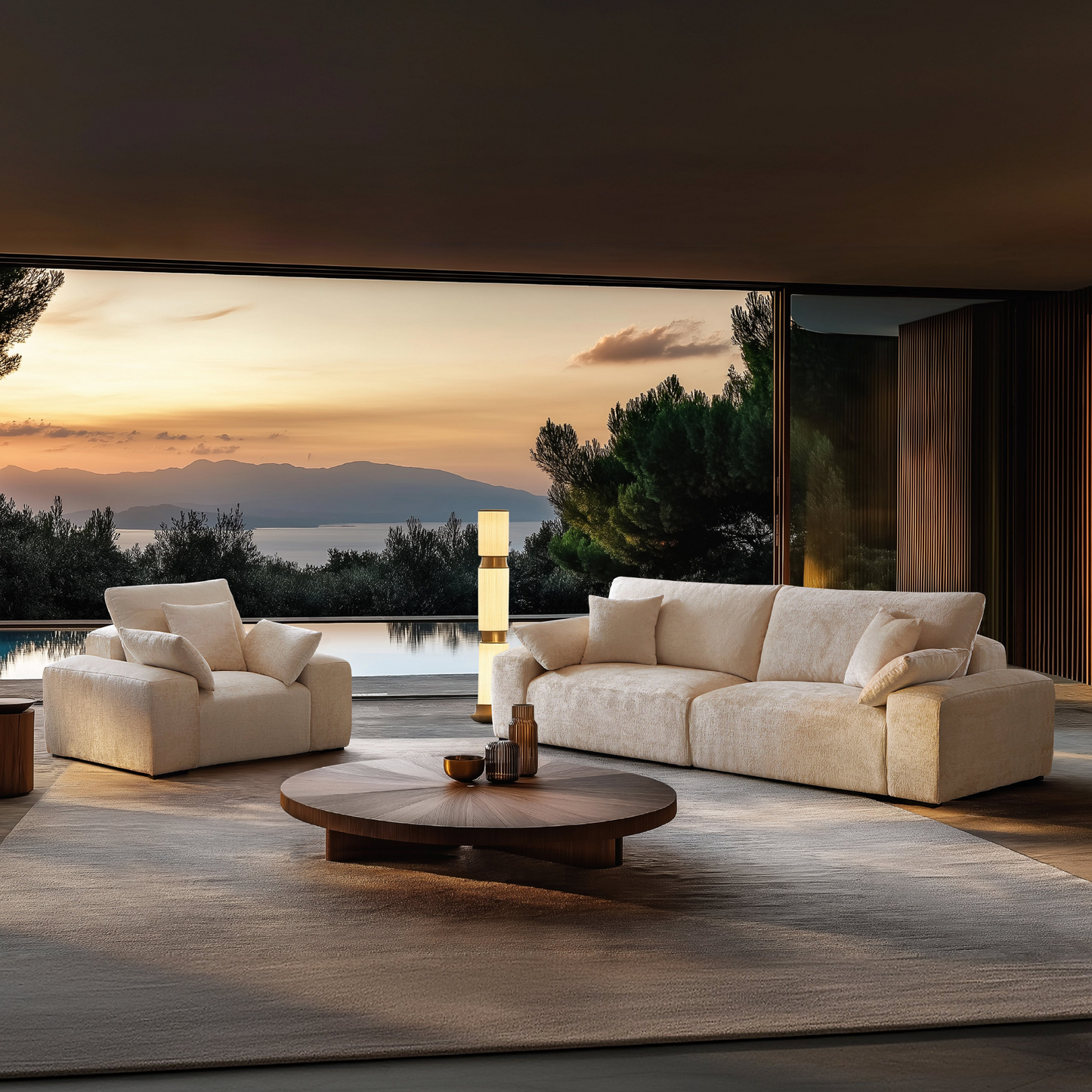 The Empress Beige Sofa Set-Beige