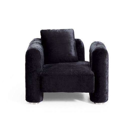 Obsidian Plush Accent Chair-Black