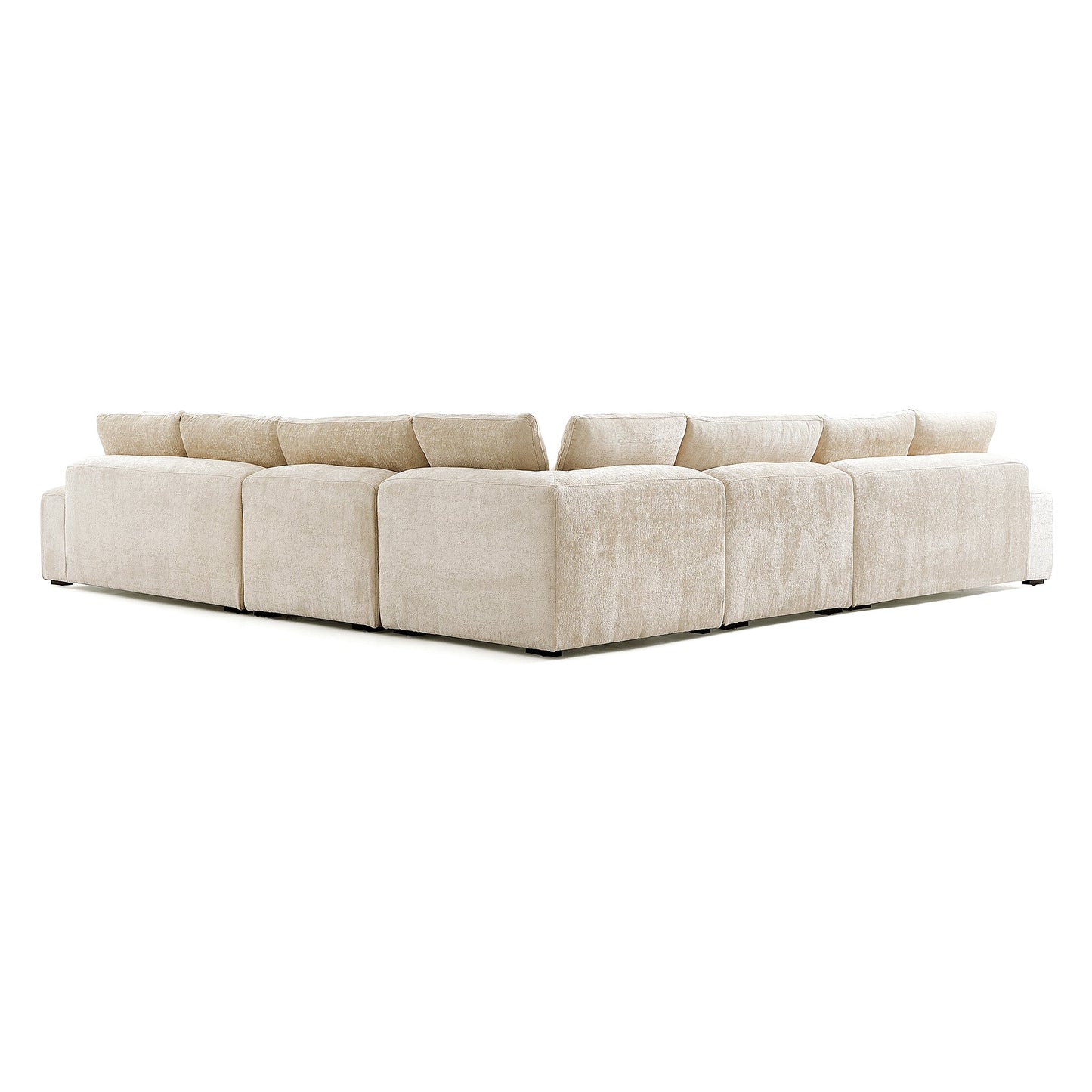 The Empress Beige Corner Sectional Sofa-Beige-144.9"