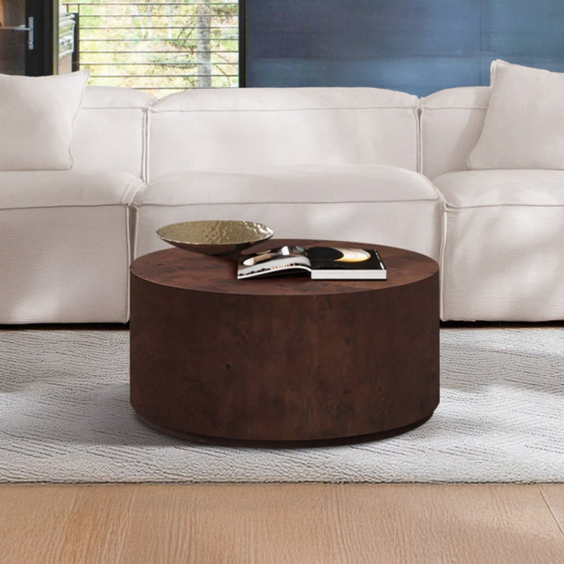 Henton Drum Coffee Table-Walnut