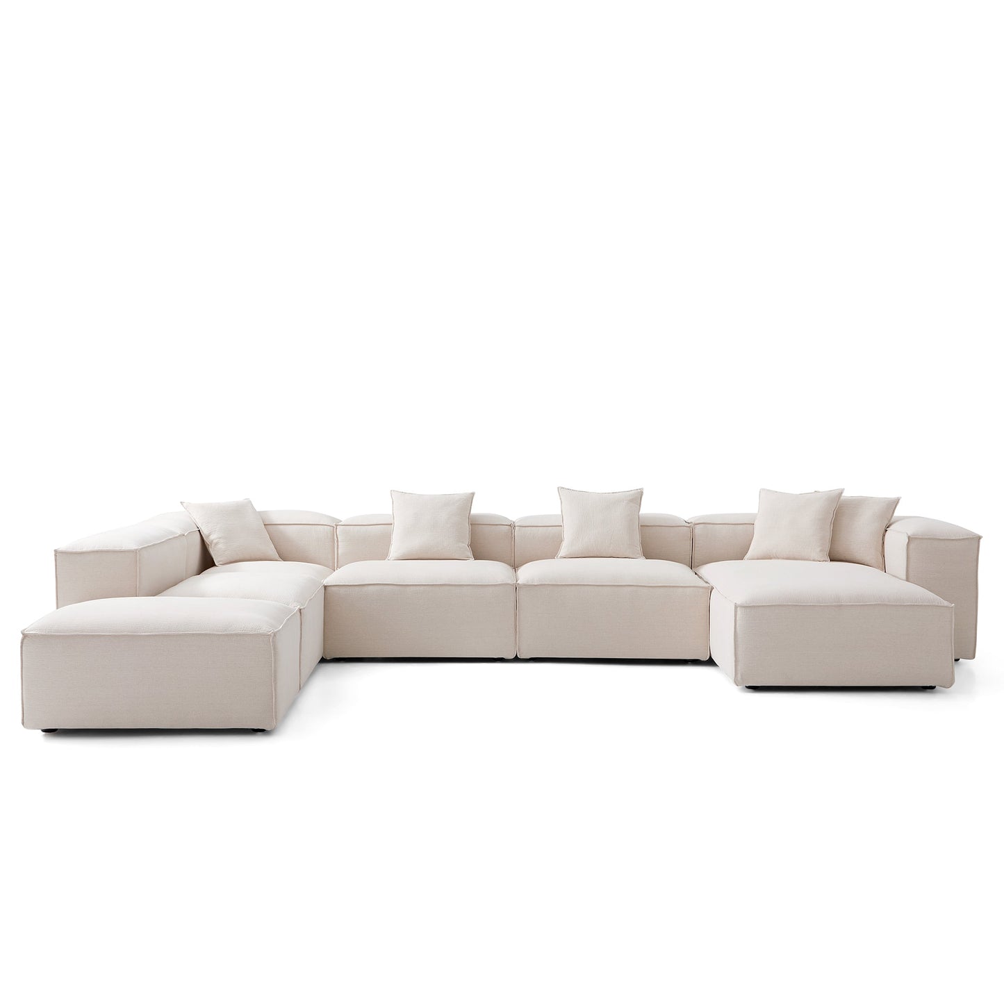 Freedom Modular Khaki Open End Sectional Sofa-Khaki-177.2"-High