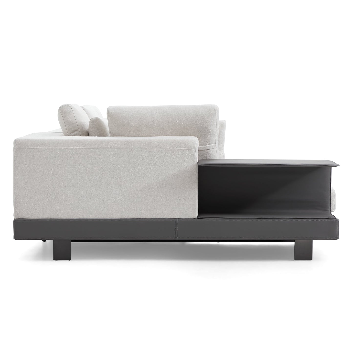 Connery Minimalist White Sectional-White