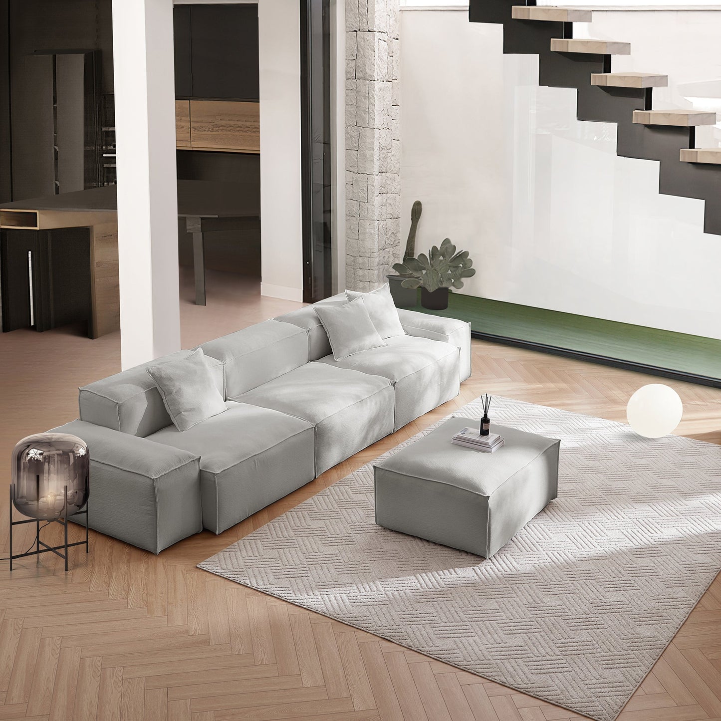 Freedom Modular White Sofa-Gray