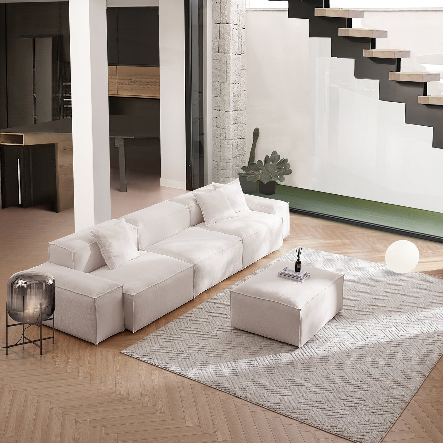 Freedom Modular Gray Sofa-Khaki