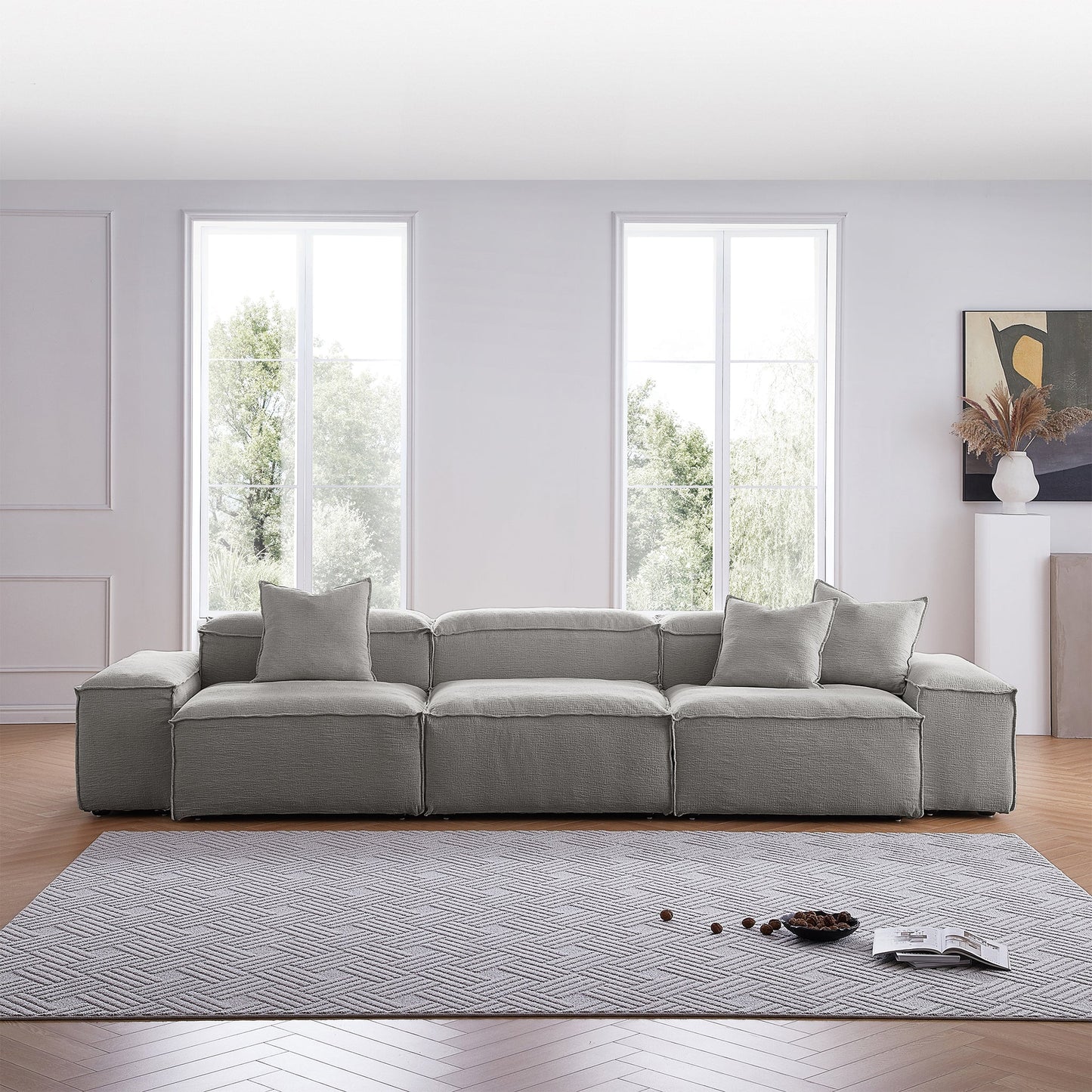 Freedom Modular White Sofa-Gray
