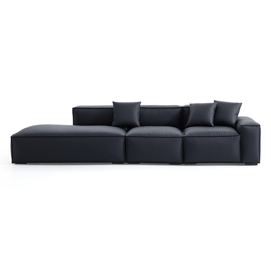 Geometry Minimalist Black Leather Sectional-hidden