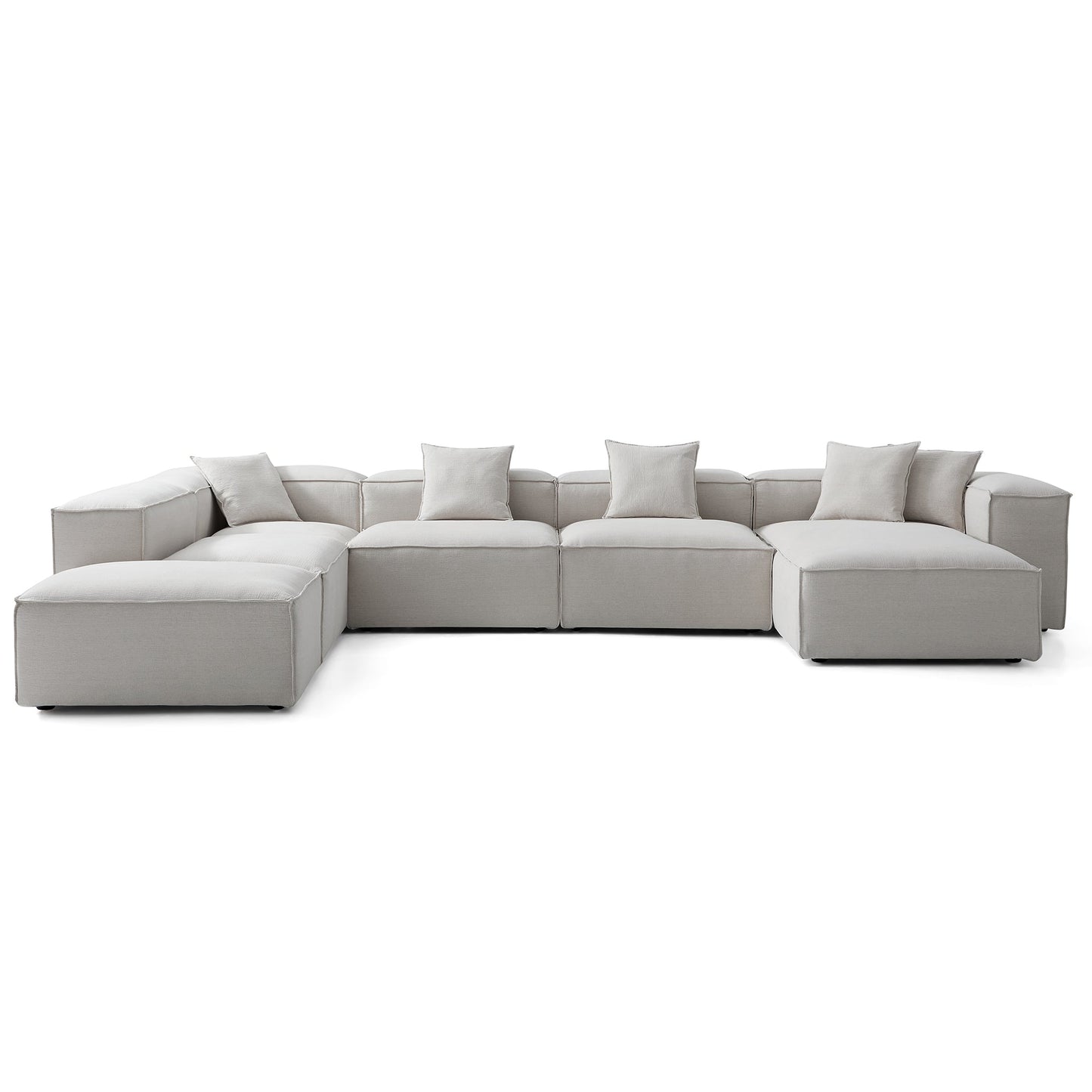 Freedom Modular Gray Open End Sectional Sofa-Gray-177.2"-High