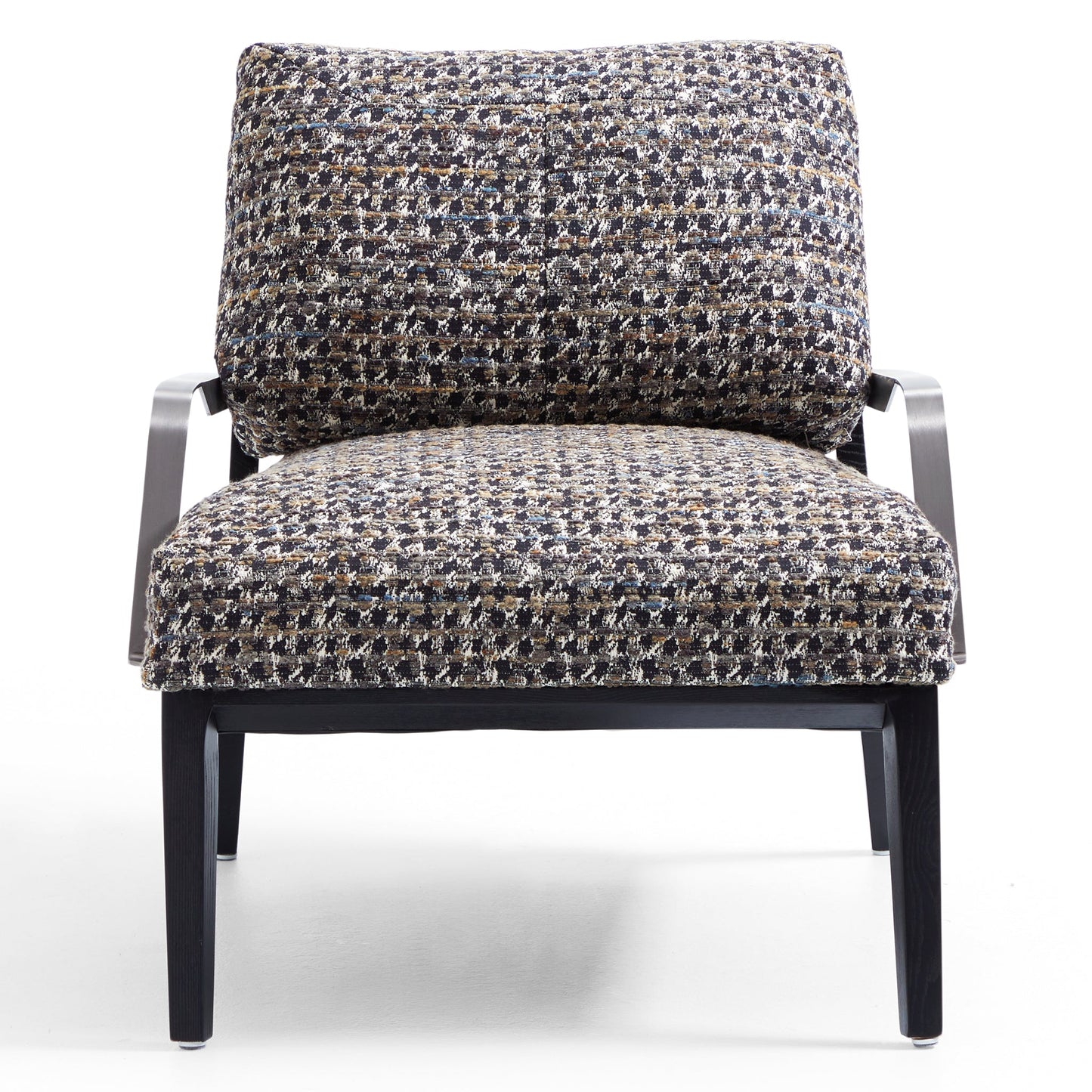 Charcoal Gary Flax Linen Minimalist Leisure Chair-Black