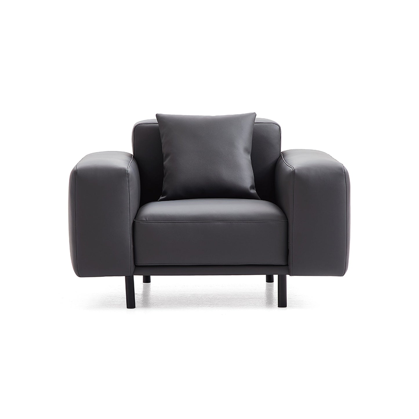 Noble Dark Gray Leather Armchair-hidden