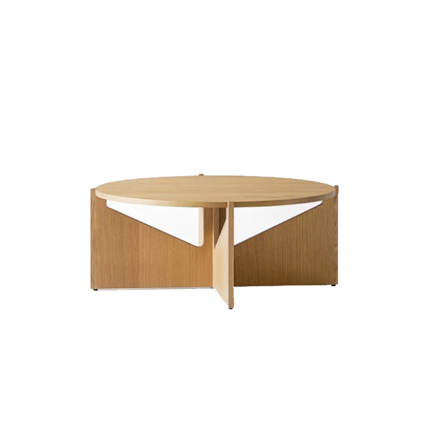 Vivid Oak Round Accent Side Table-32.8"
