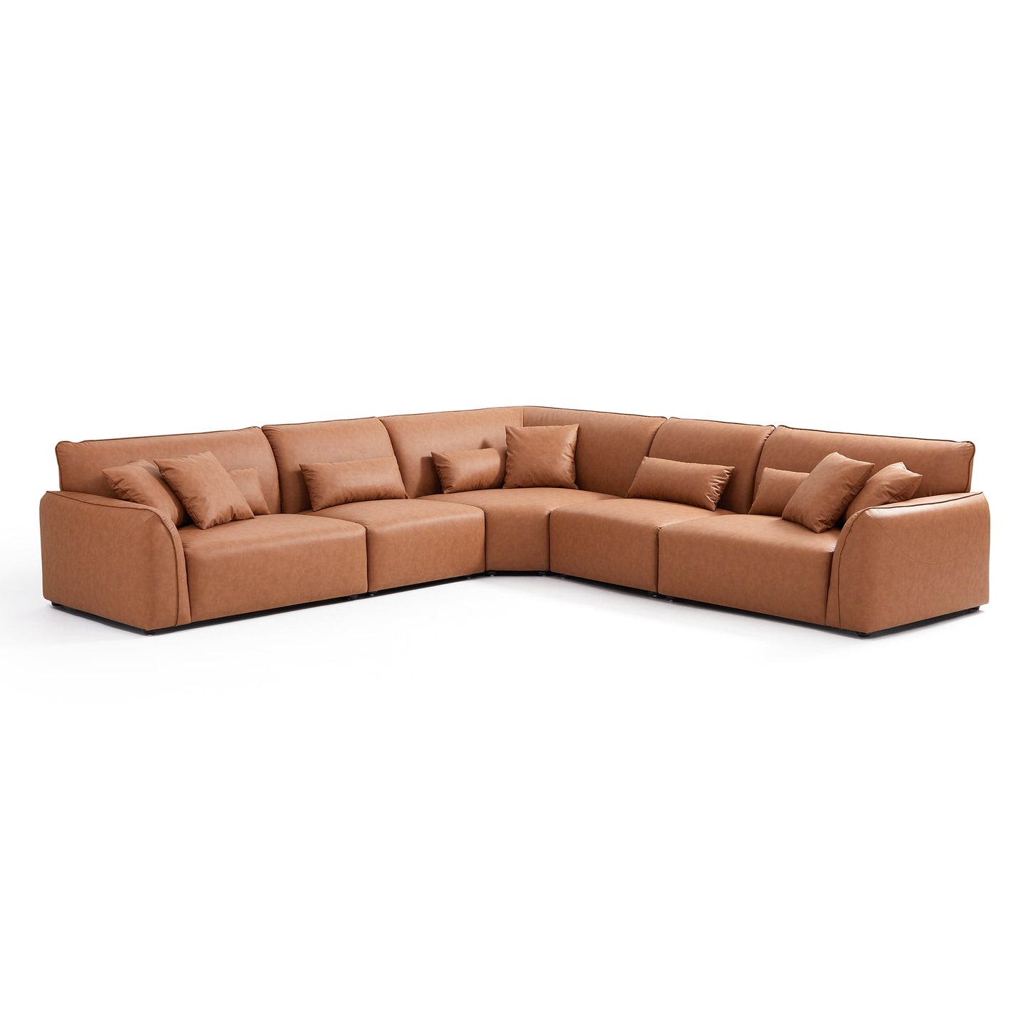 Canapé d'angle minimaliste marron Milano Moda