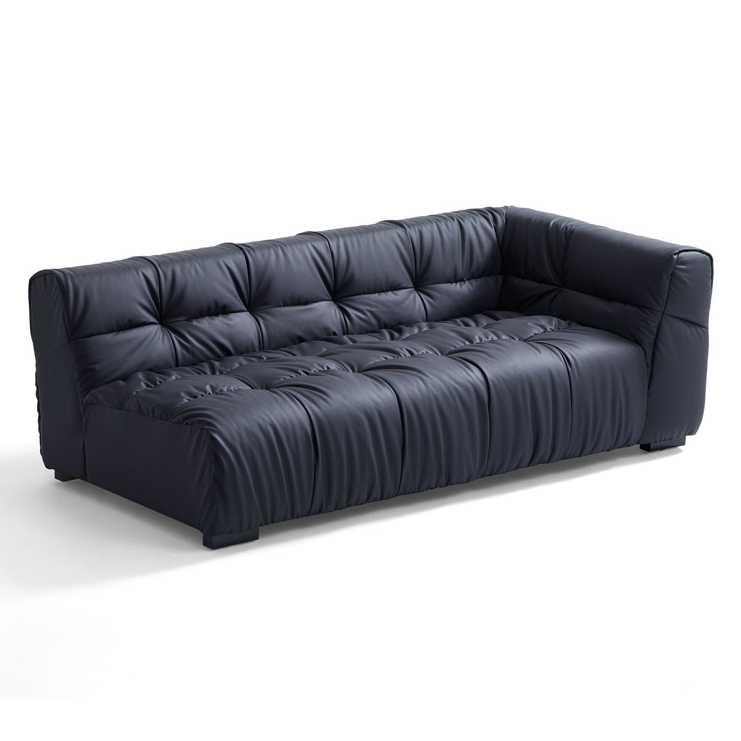 Boba Black Leathaire Sectional-Black