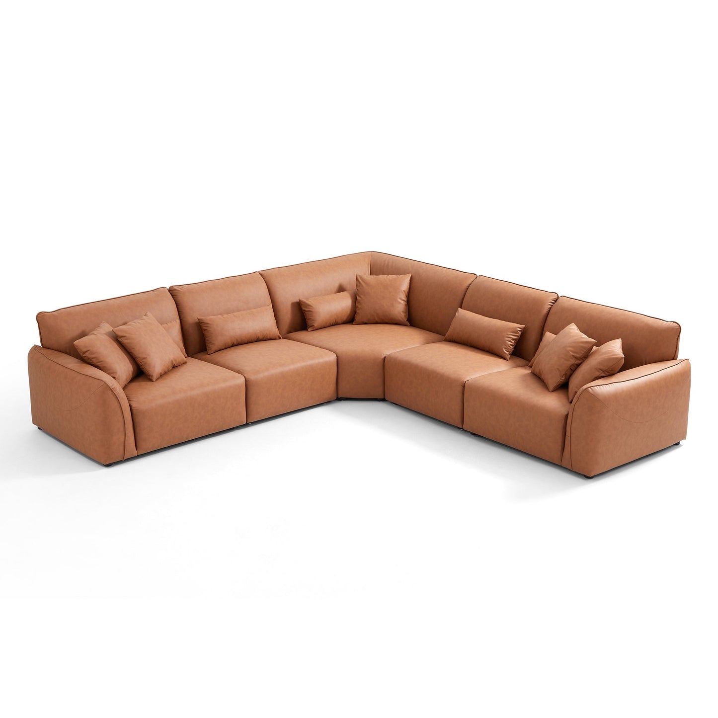 Canapé d'angle minimaliste marron Milano Moda