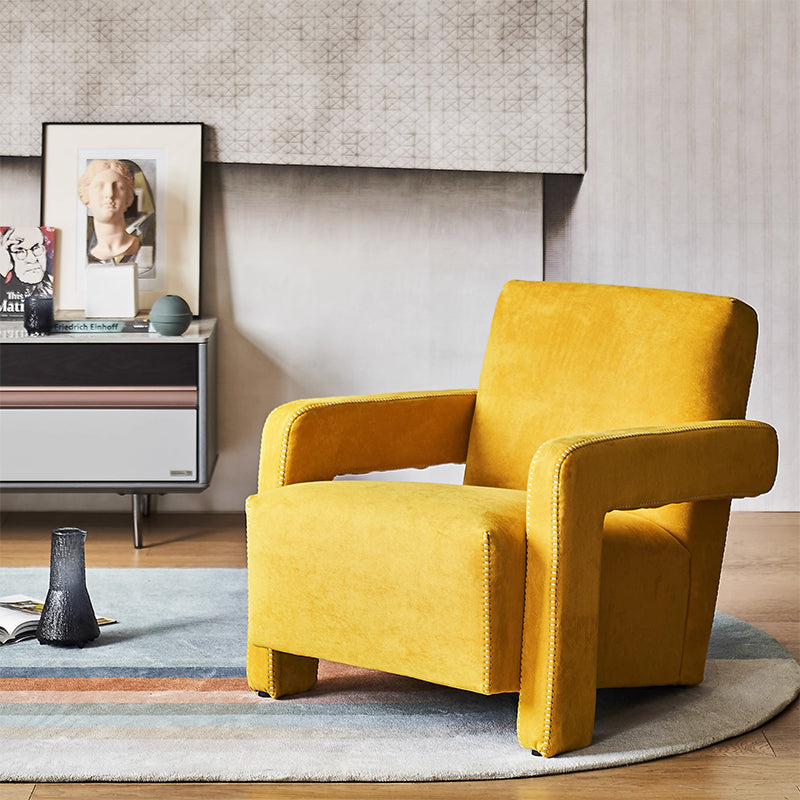 Nova Cream Boucle Utrecht Armchair-Yellow Matt Fabric