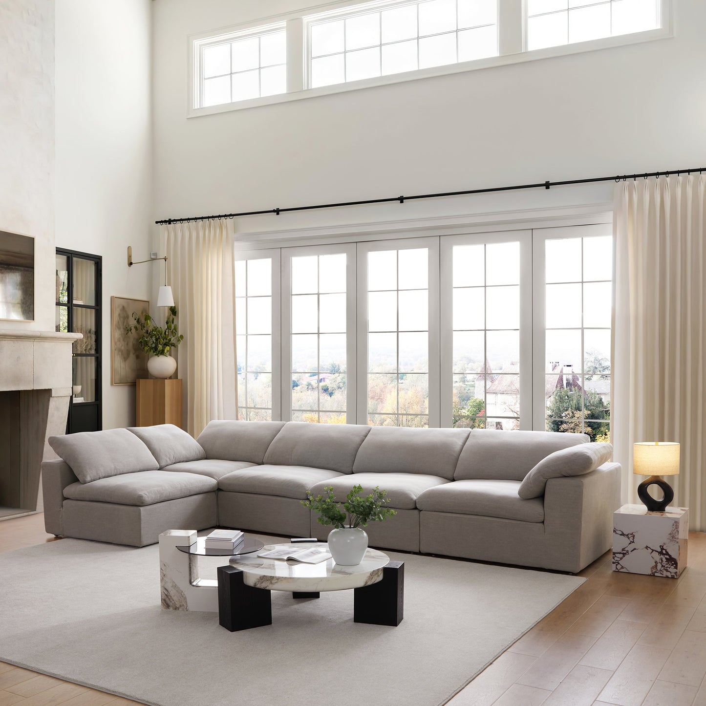 Tender Wabi Sabi Sand L Shaped Sectional-Gray